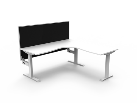 RL Boost Static Corner Desk with Aluminium Framed Screen