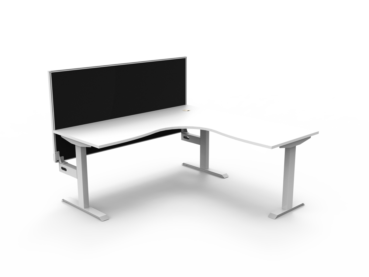 RL Boost Static Corner Desk with Aluminium Framed Screen
