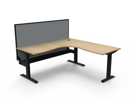 RL Boost Static Corner Desk with Aluminium Framed Screen
