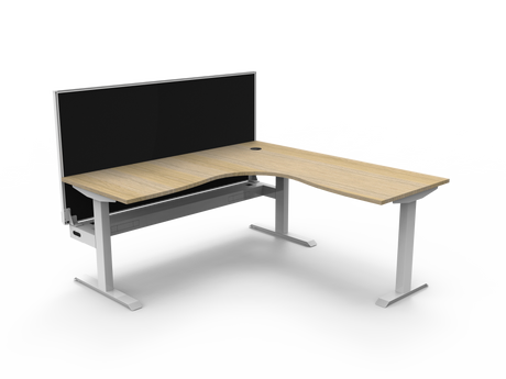 RL Boost Static Corner Desk with Aluminium Framed Screen