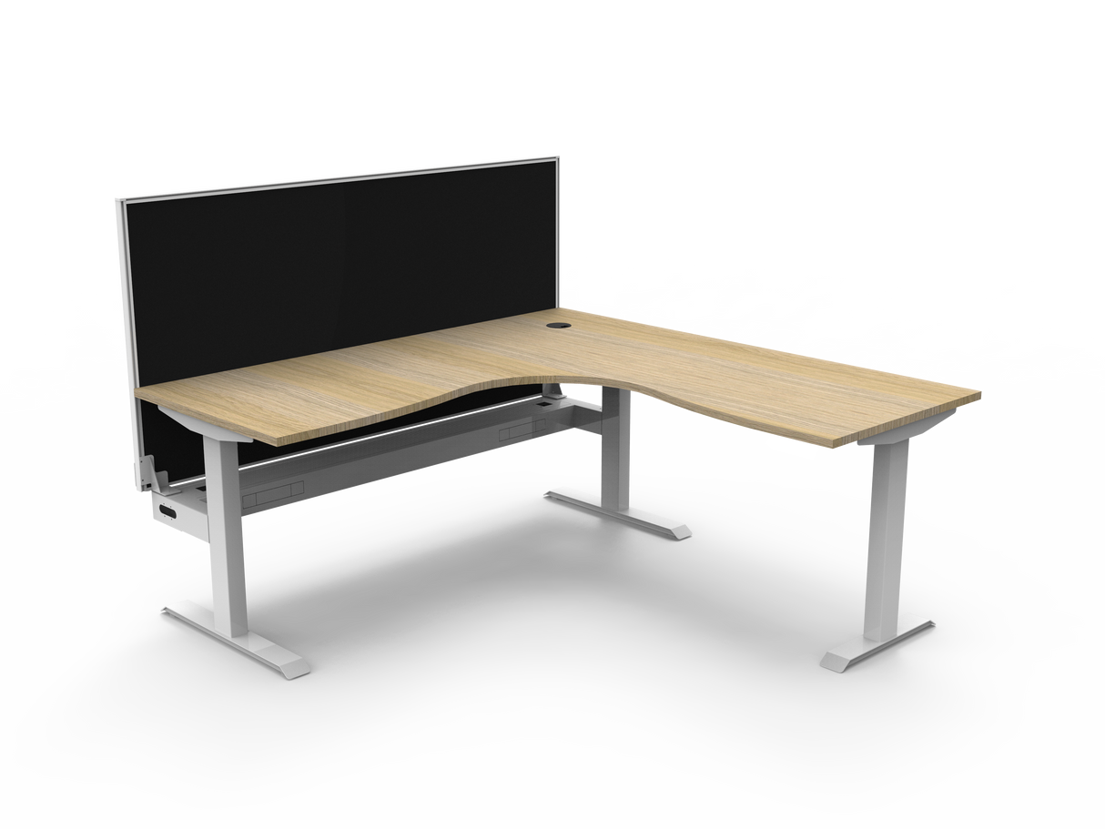RL Boost Static Corner Desk with Aluminium Framed Screen