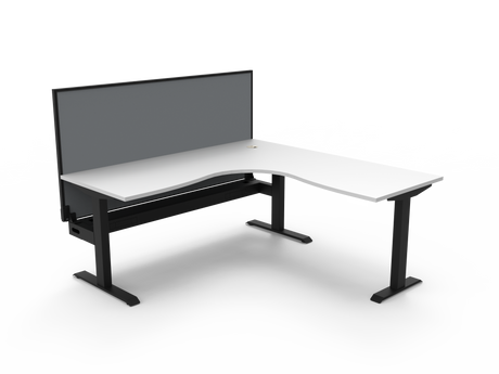 RL Boost Static Corner Desk with Aluminium Framed Screen