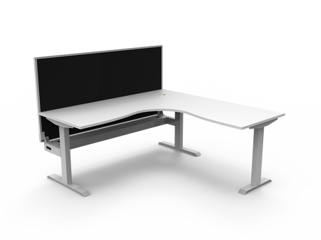 RL Boost Static Corner Desk with Aluminium Framed Screen