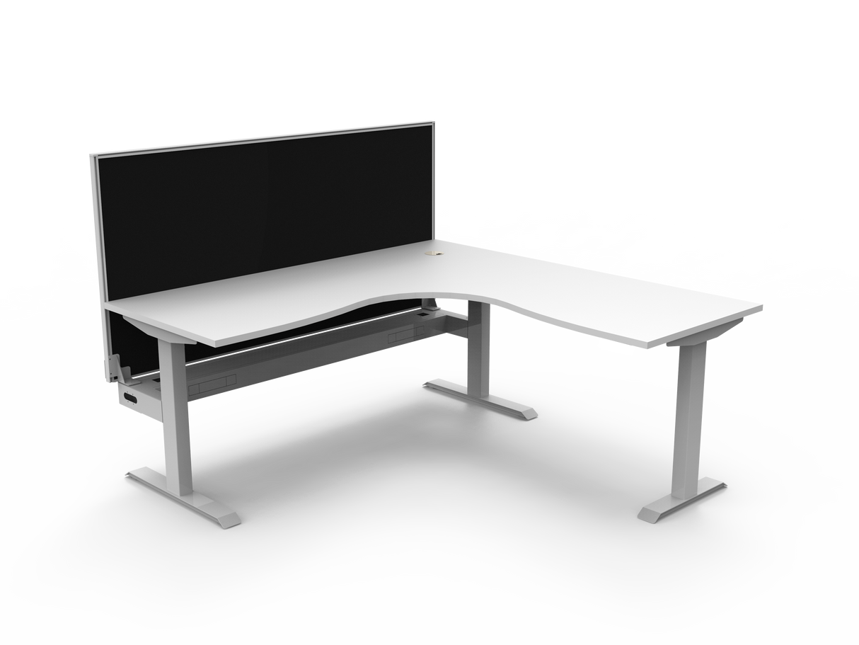 RL Boost Static Corner Desk with Aluminium Framed Screen