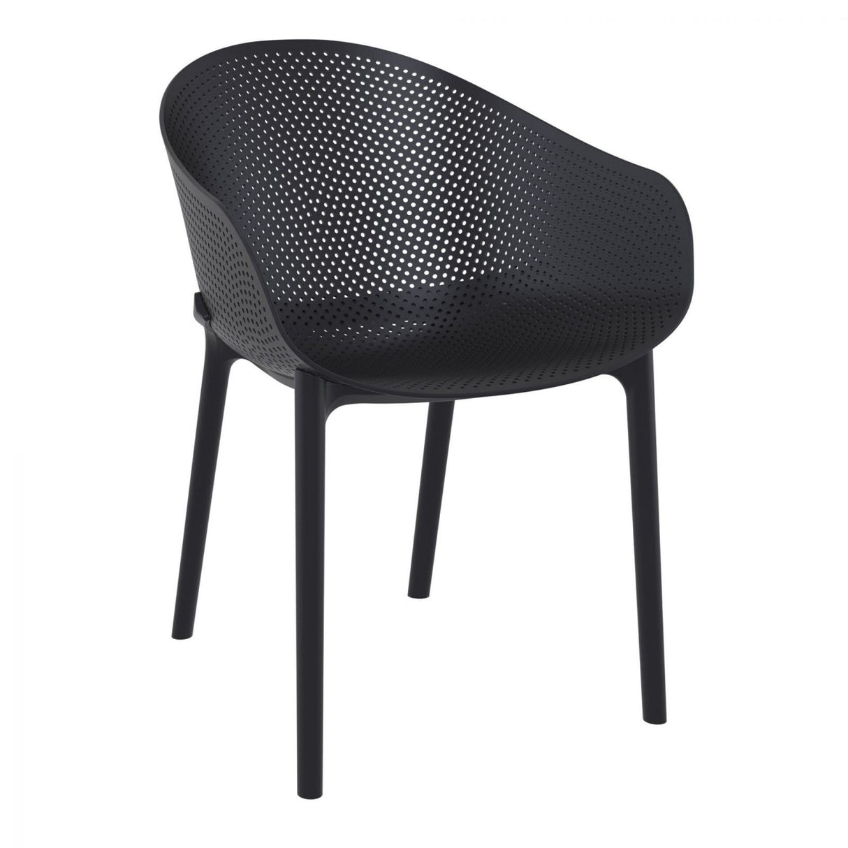 FL Sky 3 Piece Hospitality Square Folding Chat Table & Chair Set