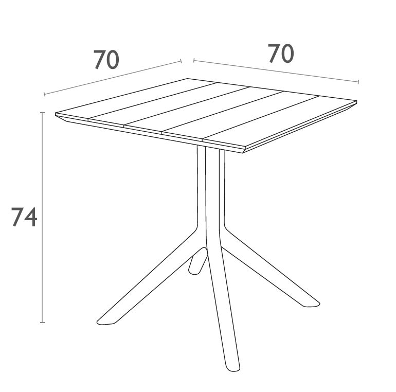 FL Siesta Paris Outdoor Square Dining Table - 70cm