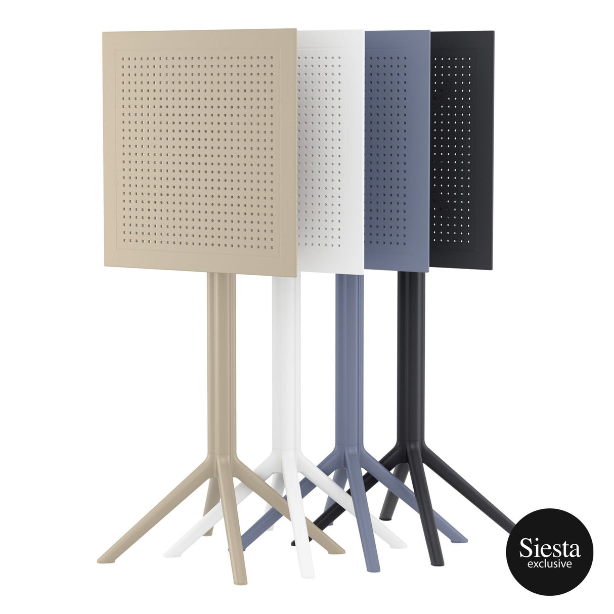 FL Sky Hospitality Square Folding Bar Table & Marcel Barstool Set