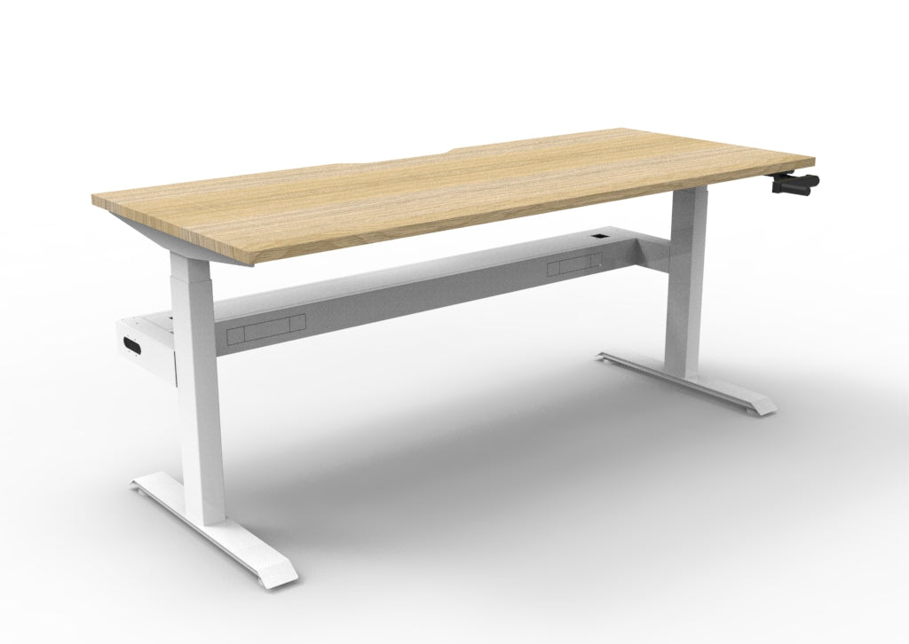 RL Boost Crank Single User Manual Height Adjustable Desk with Cable Tray