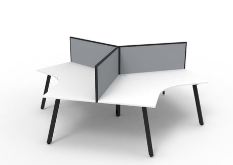 RL Infinity 120 Degree Workstation for 3 Users with Aluminium Framed Screen