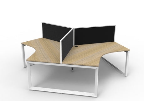 RL Infinity 120 Degree Loop Leg 3 User Workstation with Aluminium Framed Screen