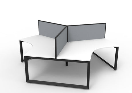 RL Infinity 120 Degree Loop Leg 3 User Workstation with Aluminium Framed Screen