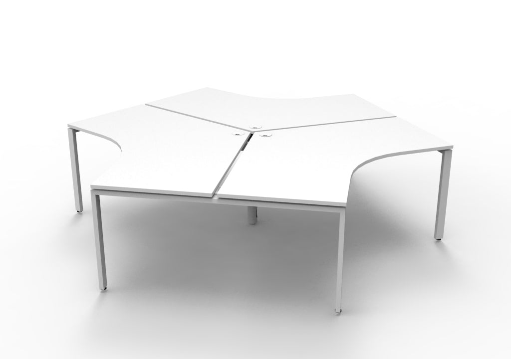 RL Infinity 120 Degree Profile Leg System Desk for 3 Users