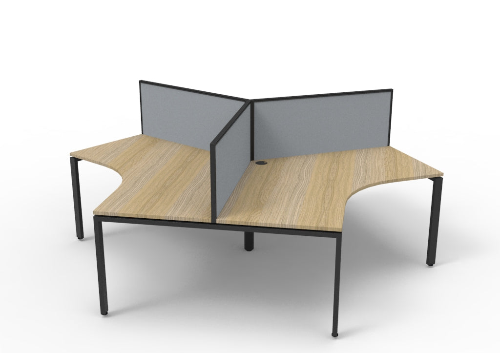 RL Infinity 120 Degree Profile Leg Workstation for 3 Users with Framed Screen