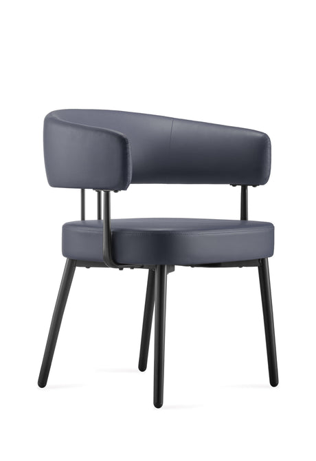 RL Hera PU Leather Upholstered Black Metal Base Breakout Chair