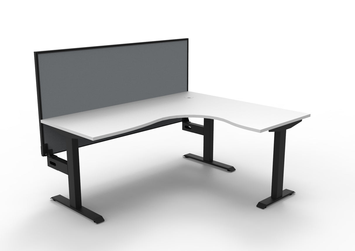 RL Boost Static Corner Desk with Aluminium Framed Screen