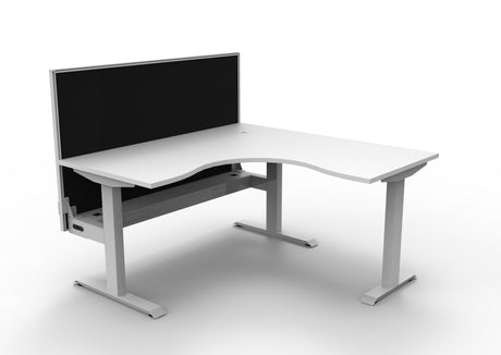 RL Boost Static Corner Desk with Aluminium Framed Screen