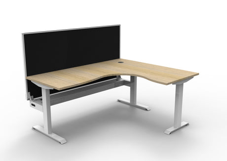 RL Boost Static Corner Desk with Aluminium Framed Screen