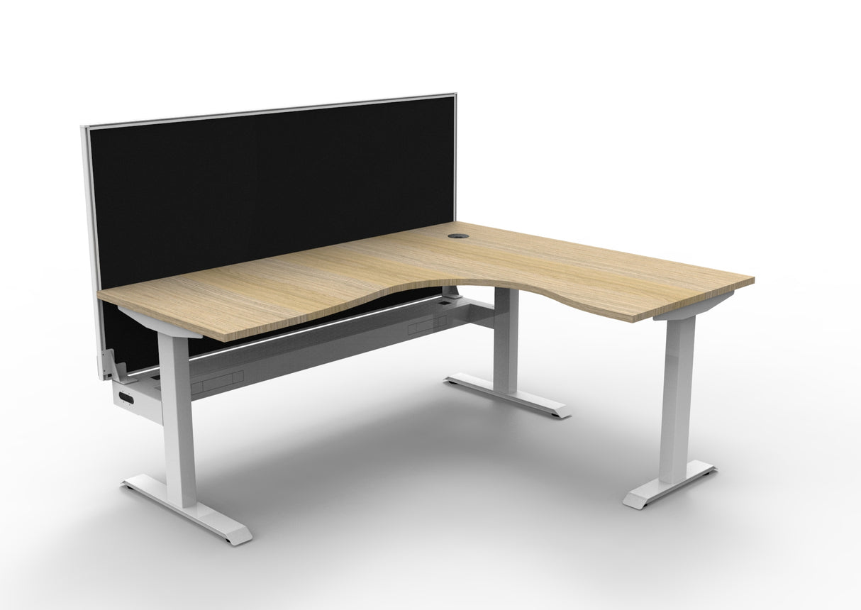 RL Boost Static Corner Desk with Aluminium Framed Screen