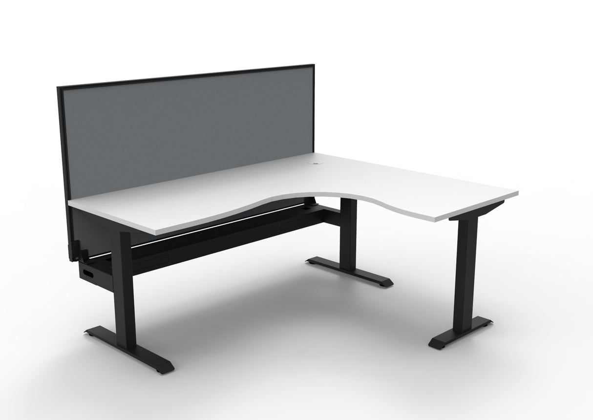 RL Boost Static Corner Desk with Aluminium Framed Screen