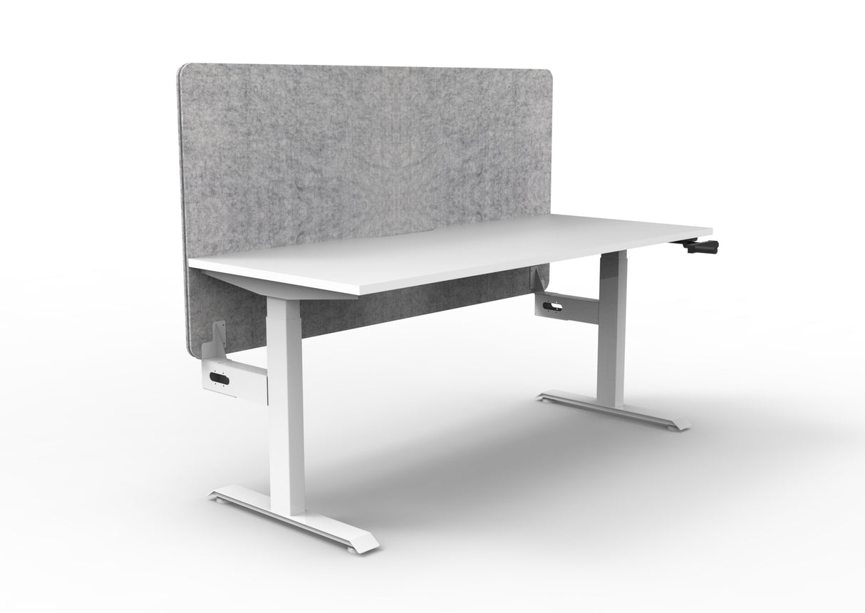 RL Boost Crank Single User Height Adjustable Workstation with Grey Eco Panel Screen
