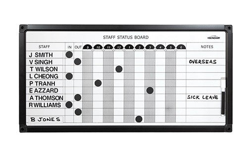 VC Magnetic Staff Status Board