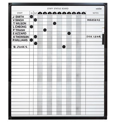VC Magnetic Staff Status Board