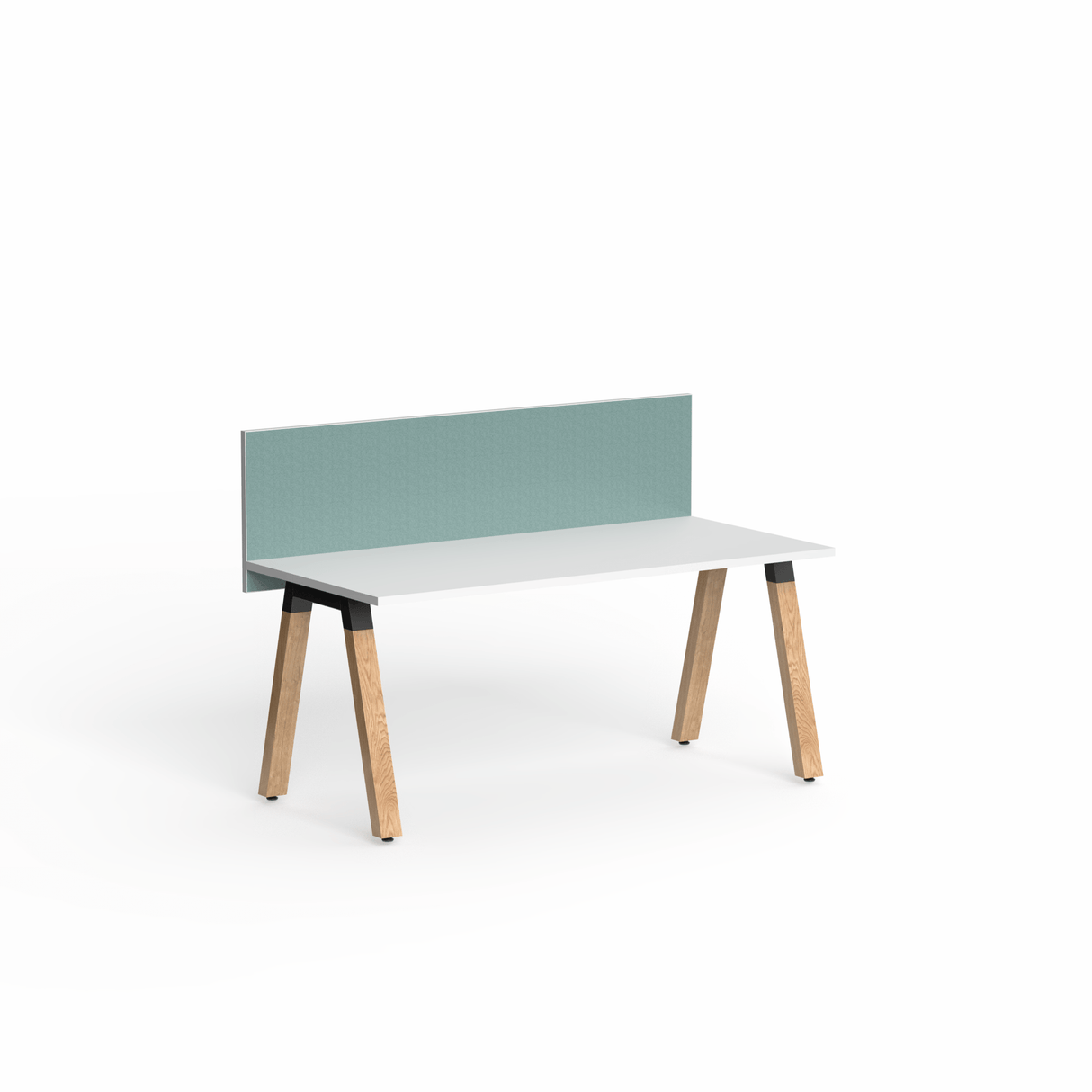 OL Edge25 Top Mounted Screen for Fixed Height Single Sided Desk - White Frame