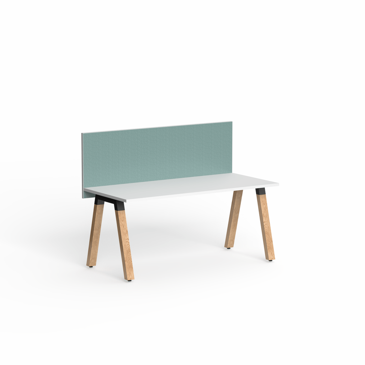 OL Edge25 Top Mounted Screen for Fixed Height Single Sided Desk - White Frame