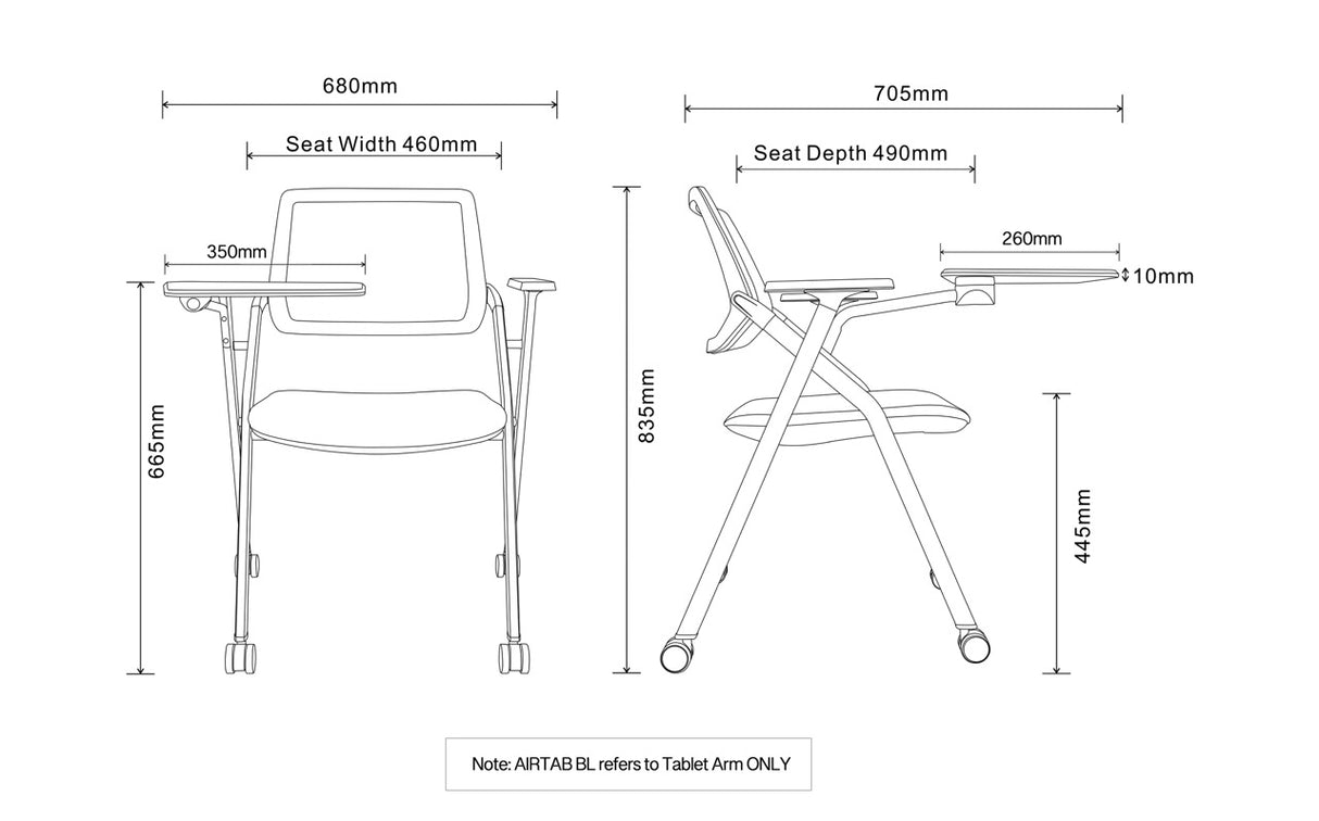 RL Air Tablet Arm for Air Training Chair