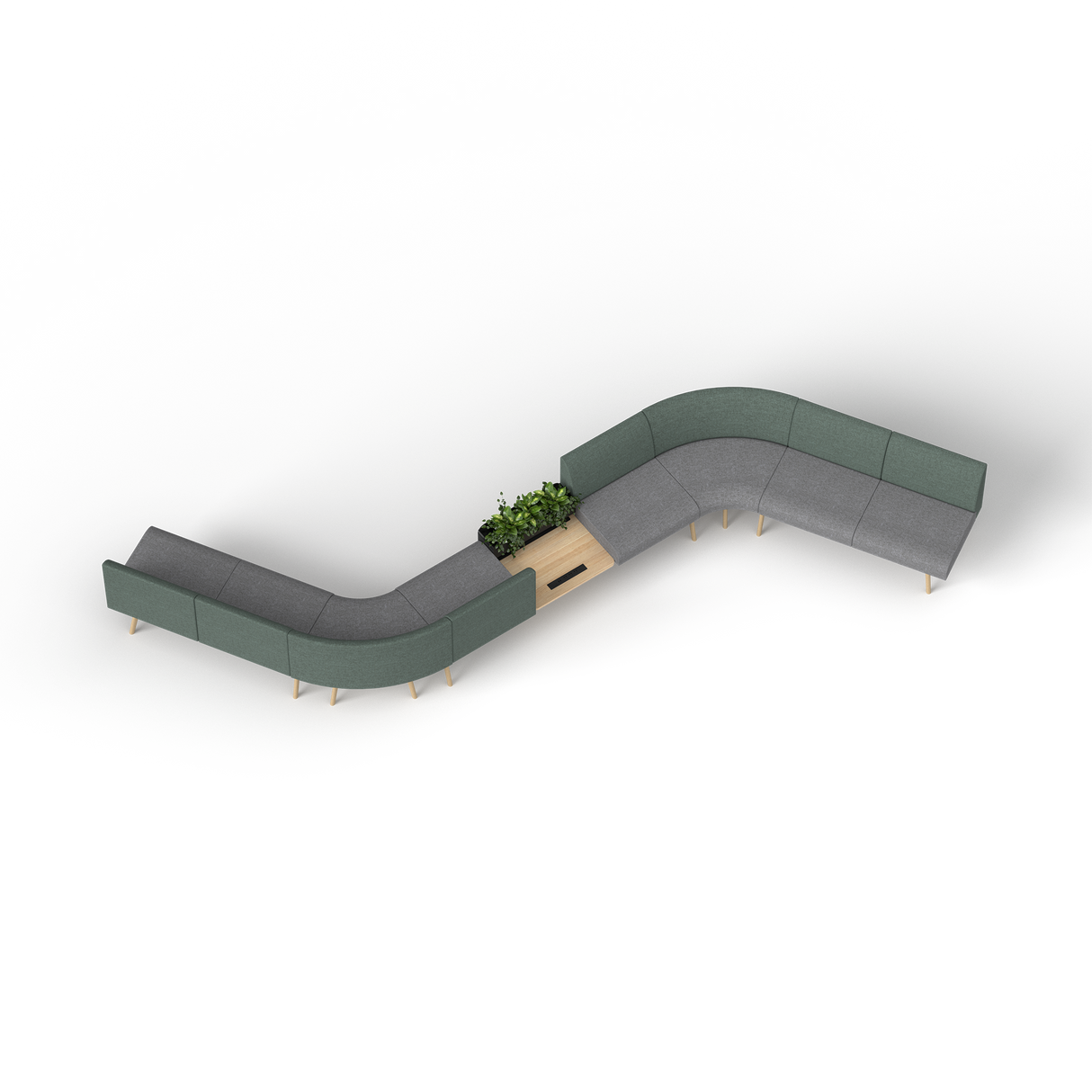 OL Willow Fabric Upholstered 8 Seater S Pattern Reception Area Sofa