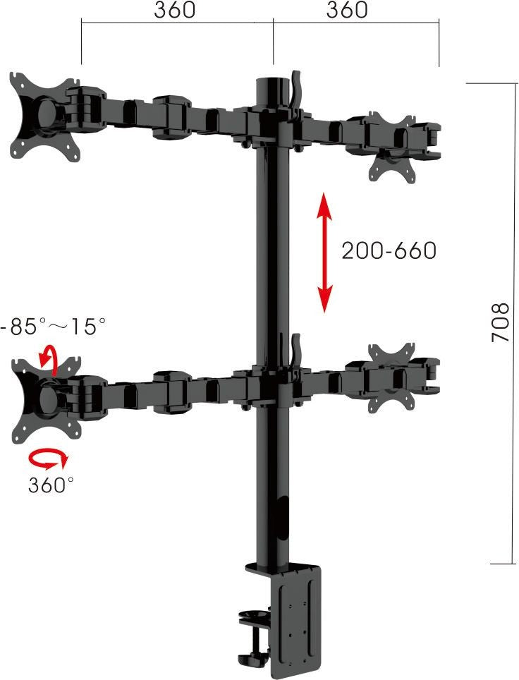 RL Revolve Quad Monitor Arm