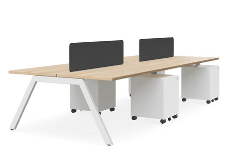 DD Vista Double Sided Workstation For 4 Person with Optic Screen