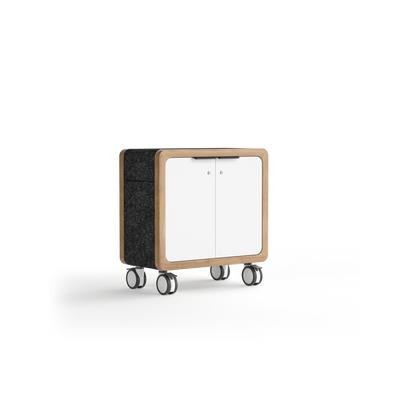 OL Rover 2 Door Mobile Credenza with Acoustic Pinnable Board