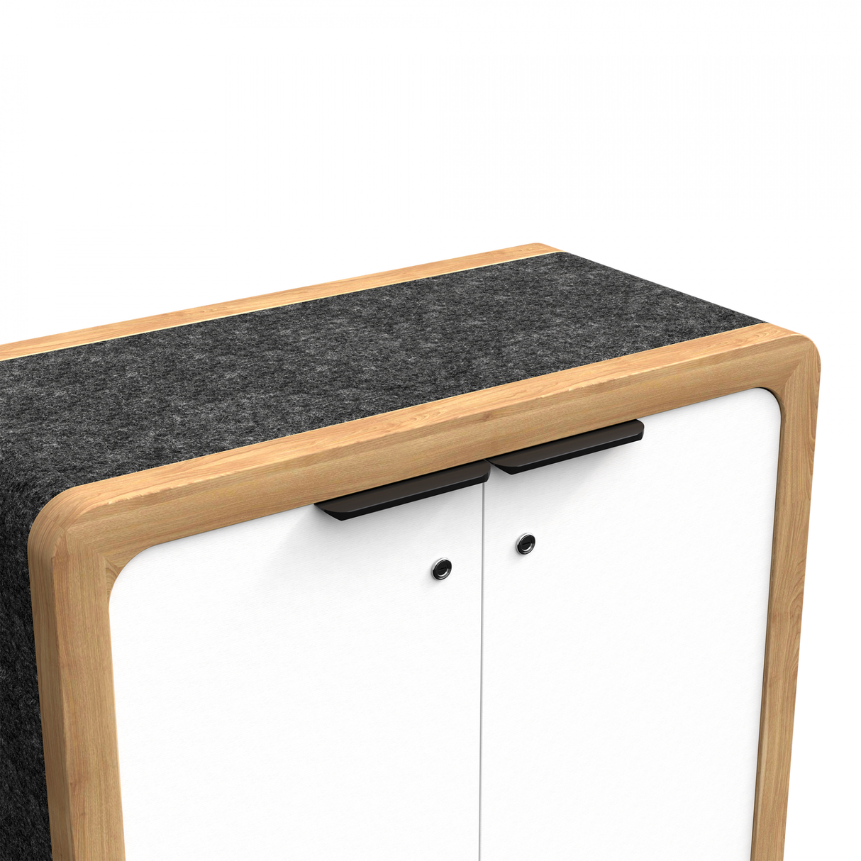 OL Rover 2 Door Mobile Credenza with Acoustic Pinnable Board