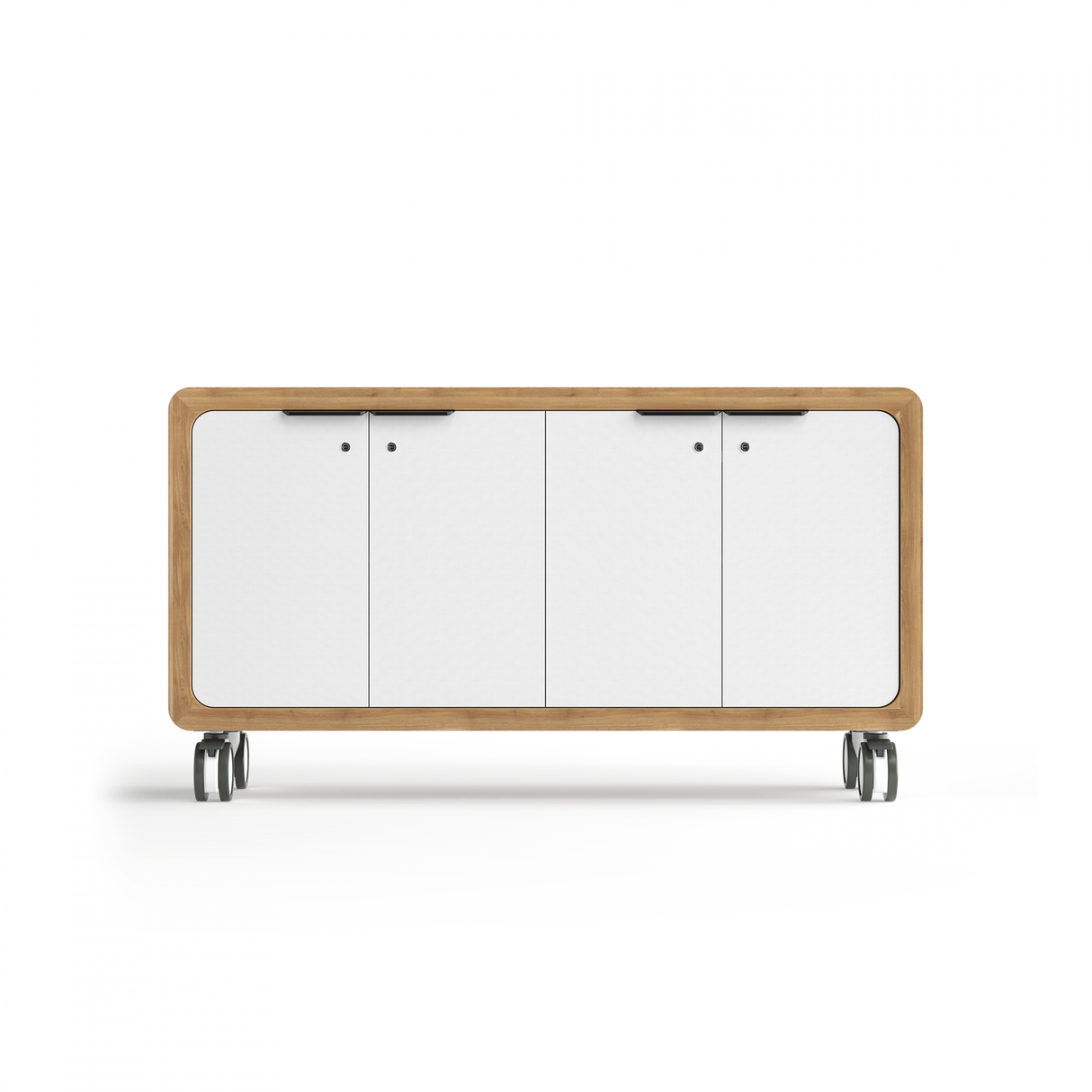 OL Rover 4 Door Mobile Credenza with Acoustic Pinnable Board
