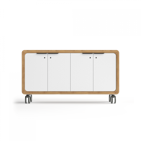 OL Rover 4 Door Mobile Credenza with Acoustic Pinnable Board