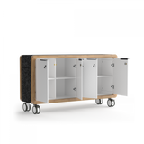 OL Rover 4 Door Mobile Credenza with Acoustic Pinnable Board