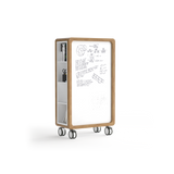OL Rover Portable Glass Whiteboard with Storage Compartments