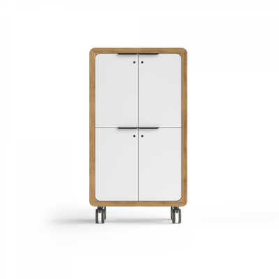 OL Rover 4 Door Mobile Locker with Acoustic Pinnable Board