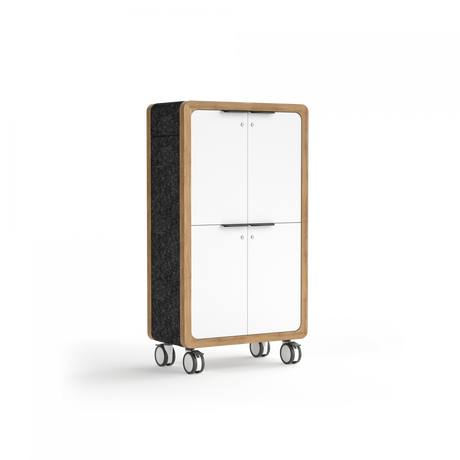 OL Rover 4 Door Mobile Locker with Acoustic Pinnable Board
