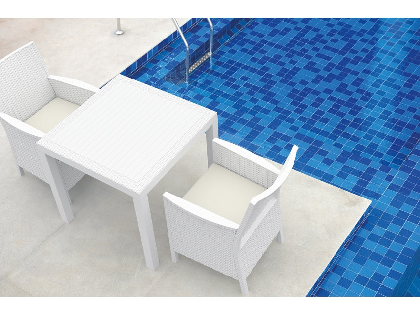 FL California 3 Piece Outdoor Chat Setting with Side Table