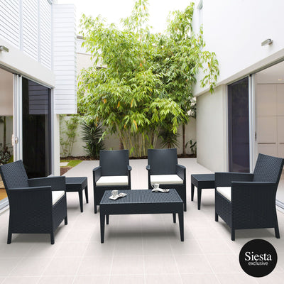 FL 7 Piece Outdoor Lounge with Cushion Setting with Coffee Table and Side Table