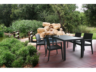 FL 5 Piece Outdoor Dining Table Setting with Ibiza Armchair