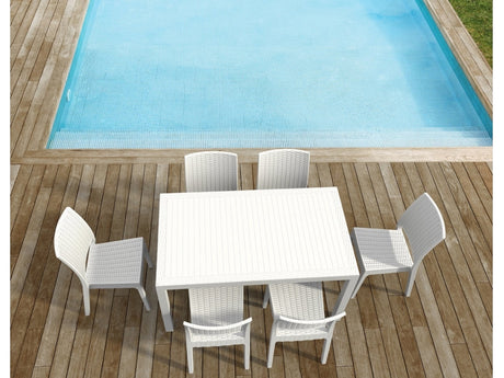 FL 7 Piece Outdoor Dining Table Setting with Florida Chair