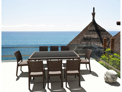 FL 7 Piece Tahiti Hospitality Outdoor Dining Table with Florida Chair