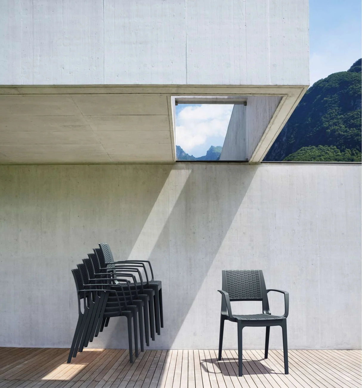 FL Capri Hospitality Outdoor Stackable Armchair