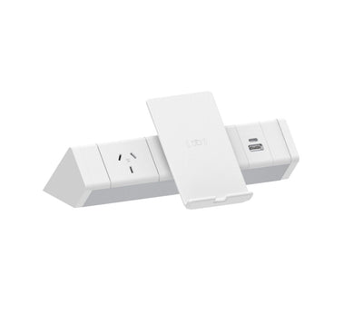 CM Athena Above Desk Power Rail – 1 GPO - Helistand Wireless and USB Charging