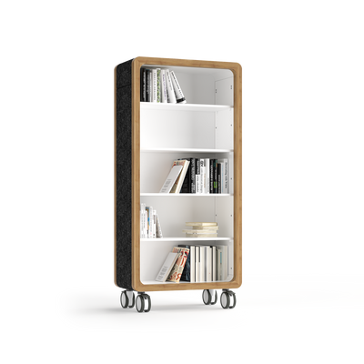 OL Rover 5 Tier Bookshelf with Acoustic Pinnable Board