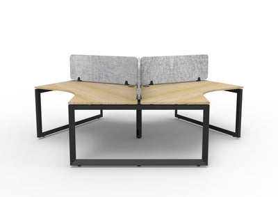 RL Infinity 120 Degree Loop Leg 3 User Workstation with Eco Panel Screen