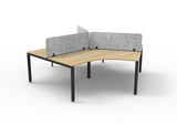 RL Infinity 120 Degree Profile Leg 3 User Workstation with Eco Panel Screen
